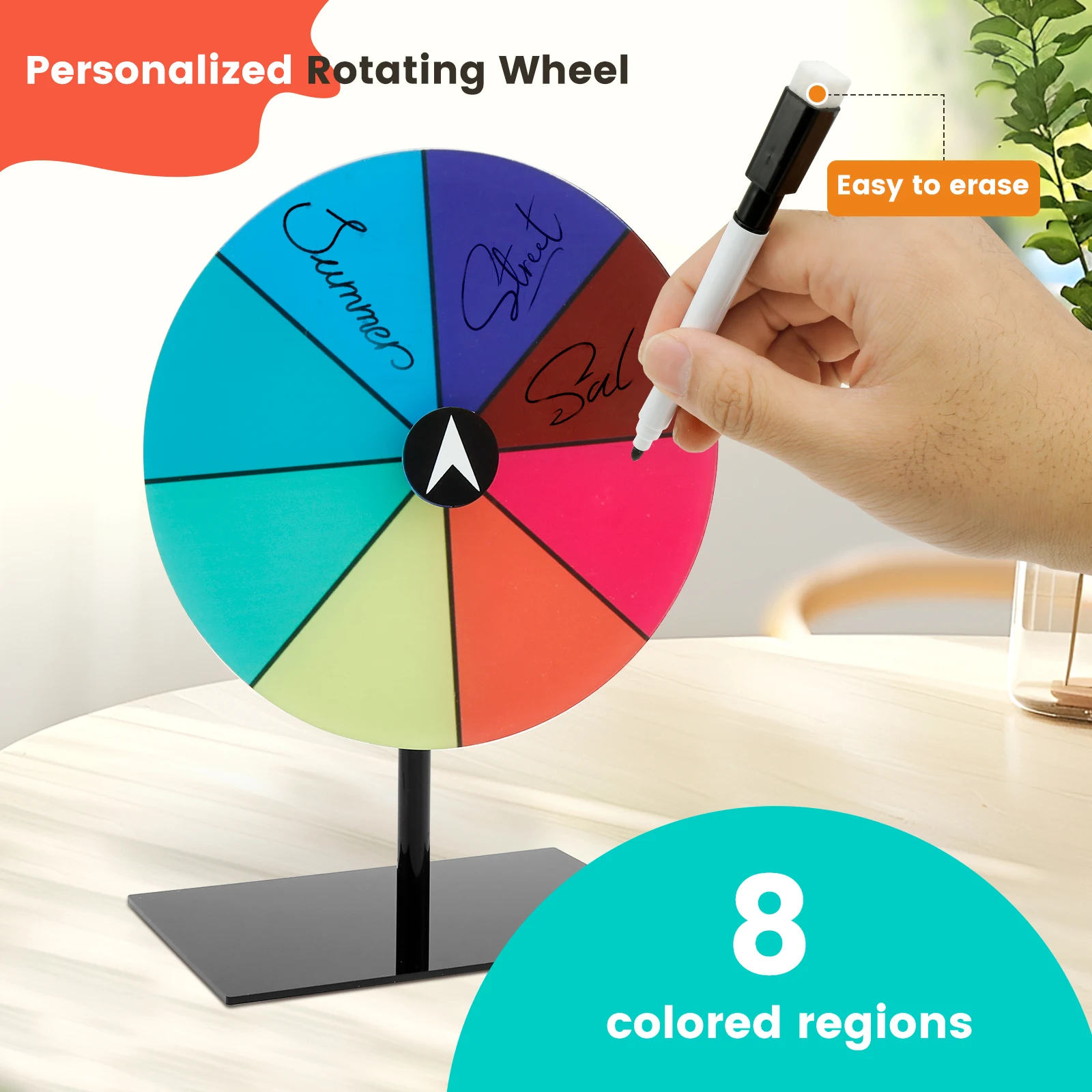 8 "Roterend Prijswiel Tafelblad 8 Slots Tafelblad Roulette Spinner Kleurrijke Prijs Wiel Tafelblad Roulette Wiel Party Game speelgoed