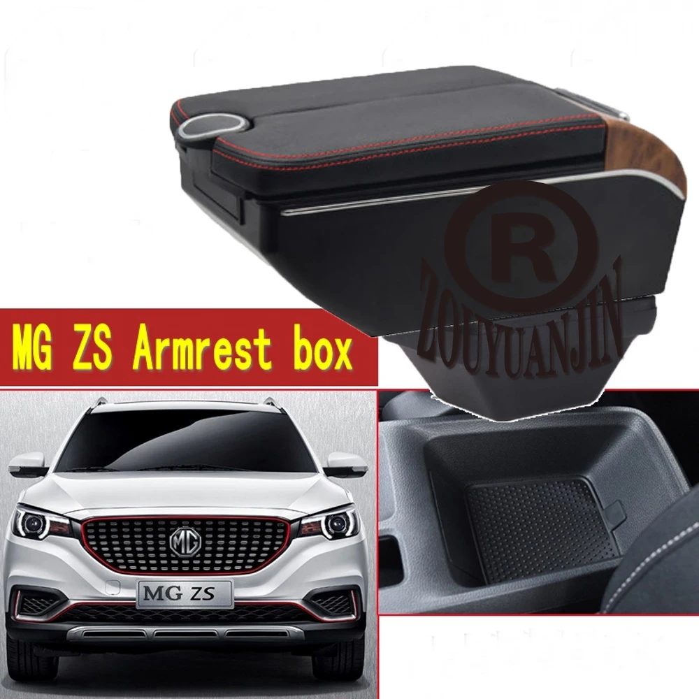 For Morris Garages MG ZS Center Console Armrest Box Storage Arm Elbow Rest Arm with Phone Charging USB Interface Cup Holder