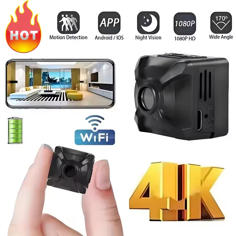 

X5 Camera Mini Wireless WiFi Home Connected Mobile Remote HD Motion Detection Long Battery Life Monitor Camcorders Home New