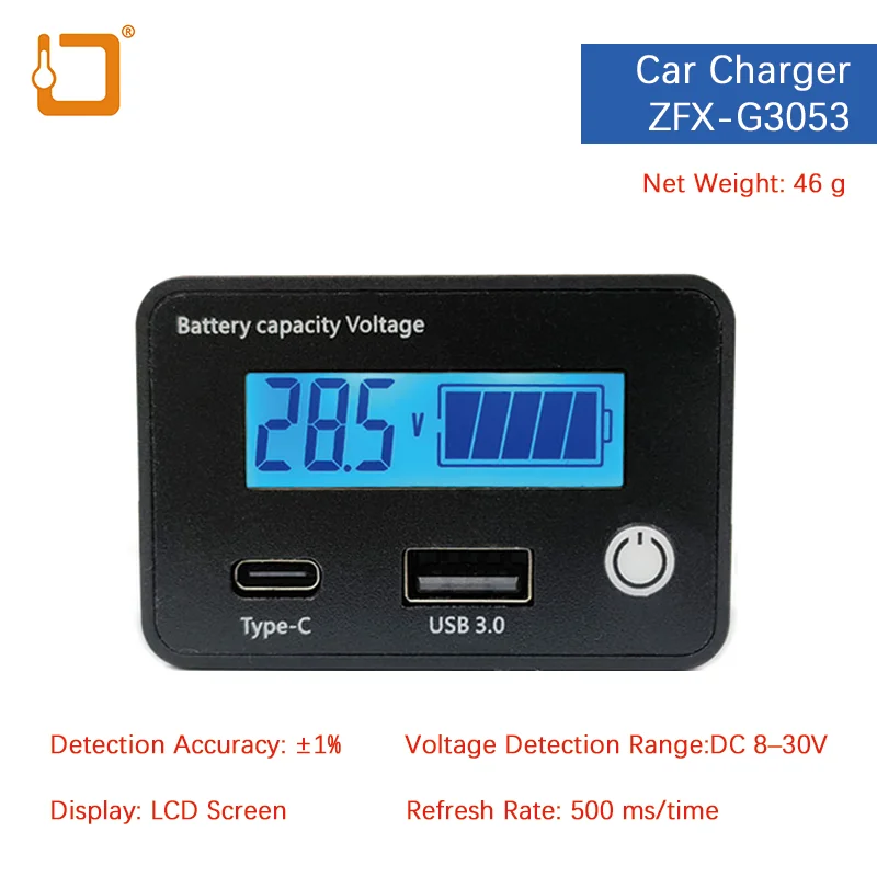 

DC8-30V battery capacity indicator 6-in-1 digital voltmeter supports automotive lead-acid/lithium iron/ternary lithium battery p