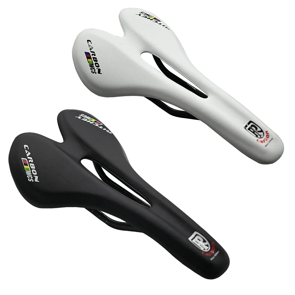 Full Carbon Saddle MTB/RoadBike Saddle Super Light Leather Carbon CushionsCarbon Rails Bicycle Seat