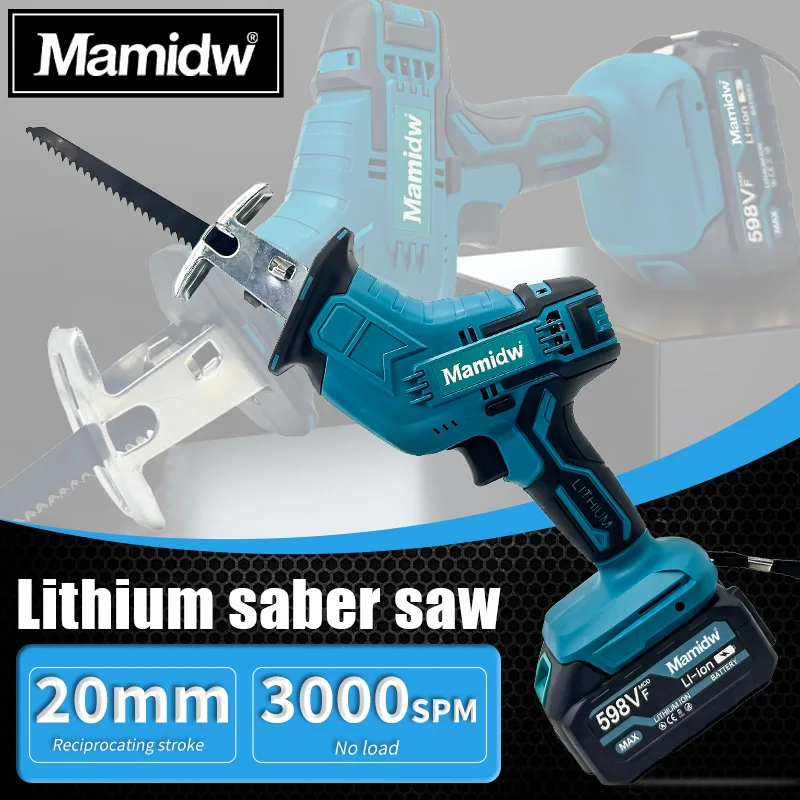 

Cordless Electric Reciprocating Saw Wood Metal Cutting Saw Lithium Battery Saber Saw Portable Saw For Makita 18V Battery Pin