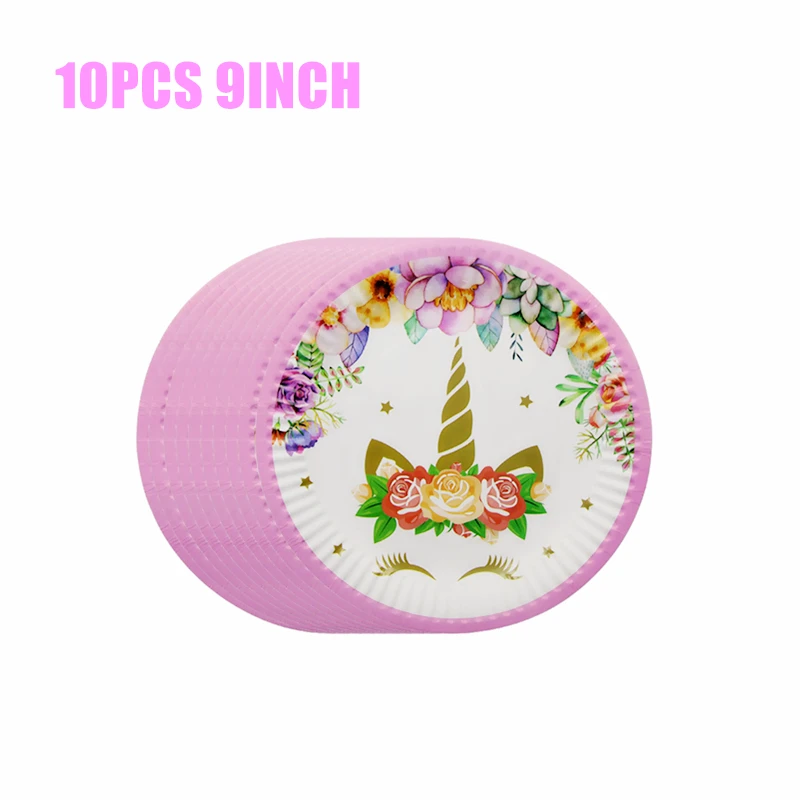 Unicorn Disposable Tableware Girl Unicorn Birthday Party Decoration Kids Unicorn Balloons Plate Napkin Unicorn Party Supplies