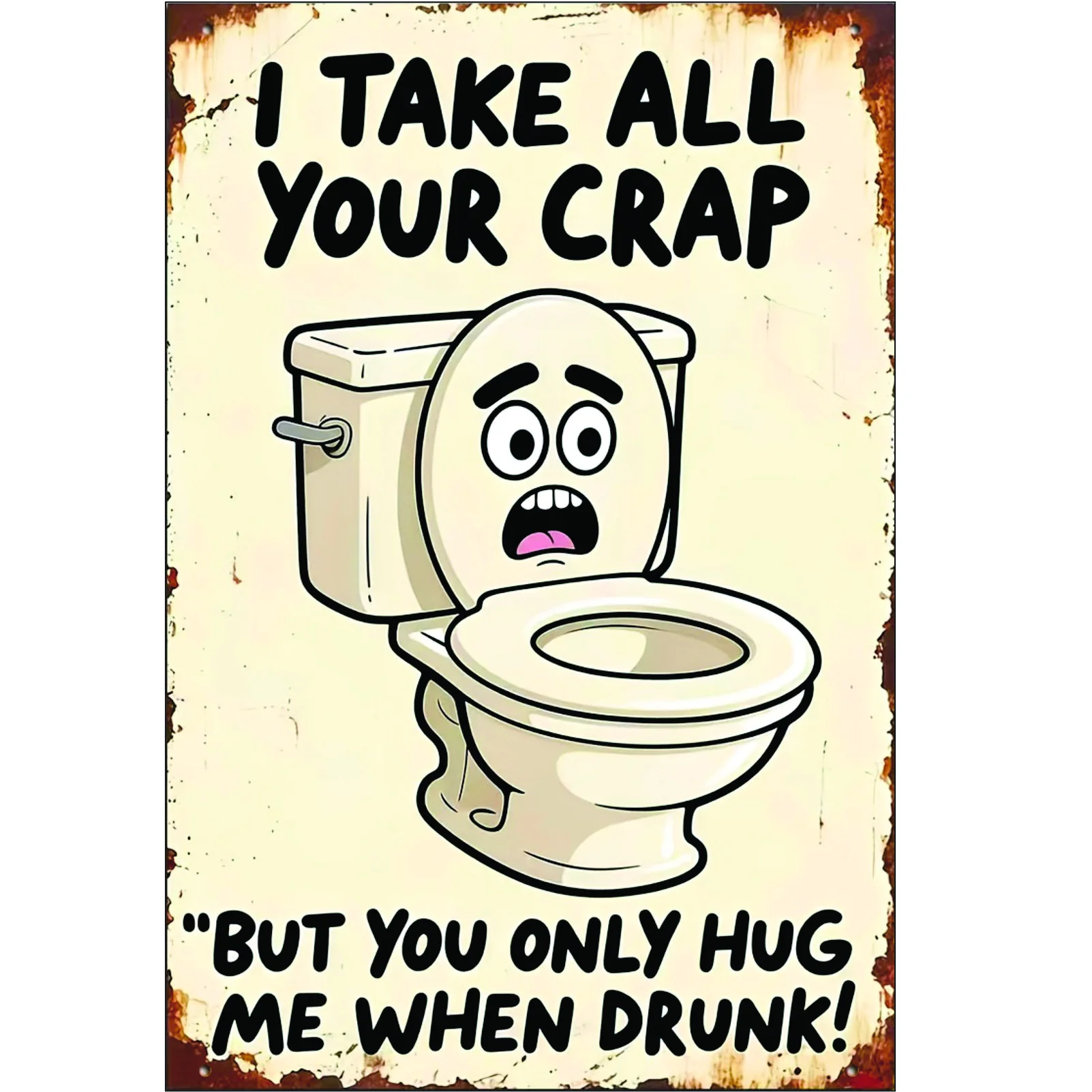 2D Flat, 1pc Funny Toilet Sign 