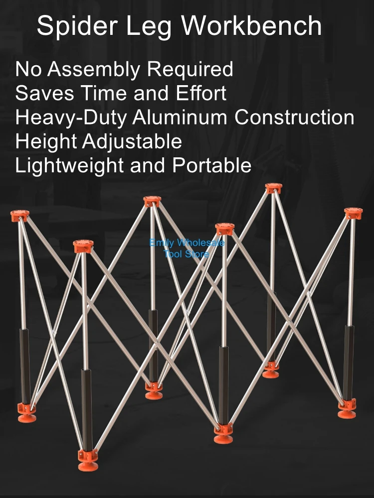 Spider Leg Workbench - Heavy-Duty Aluminum Alloy Folding Frame for Woodworking Multi-Functional Masonry Support Stand