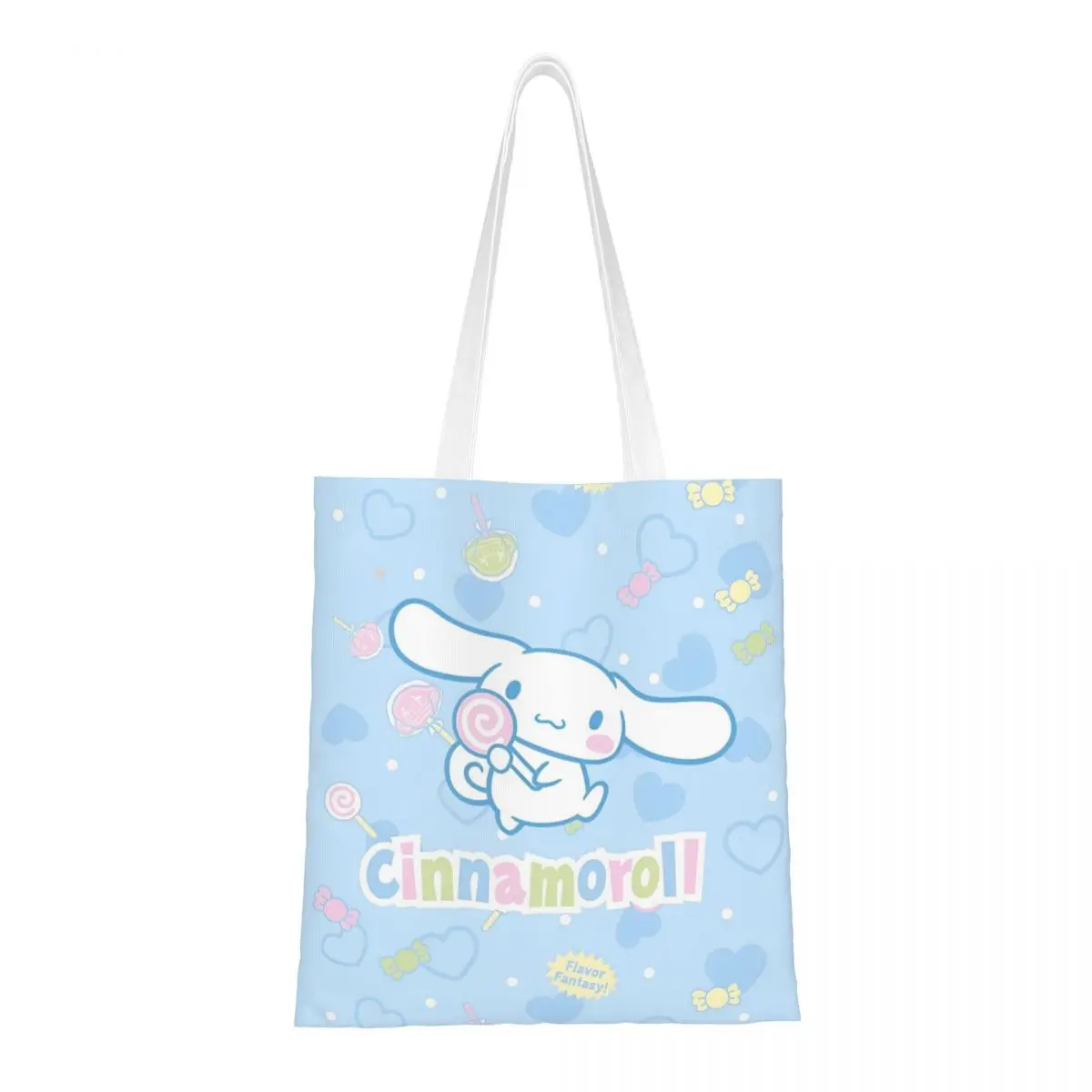 

Sanrio Cinnamoroll симпатичная мультяшная Холщовая Сумка-тоут, эстетичный уникальный дизайн, продуктовая сумка унисекс