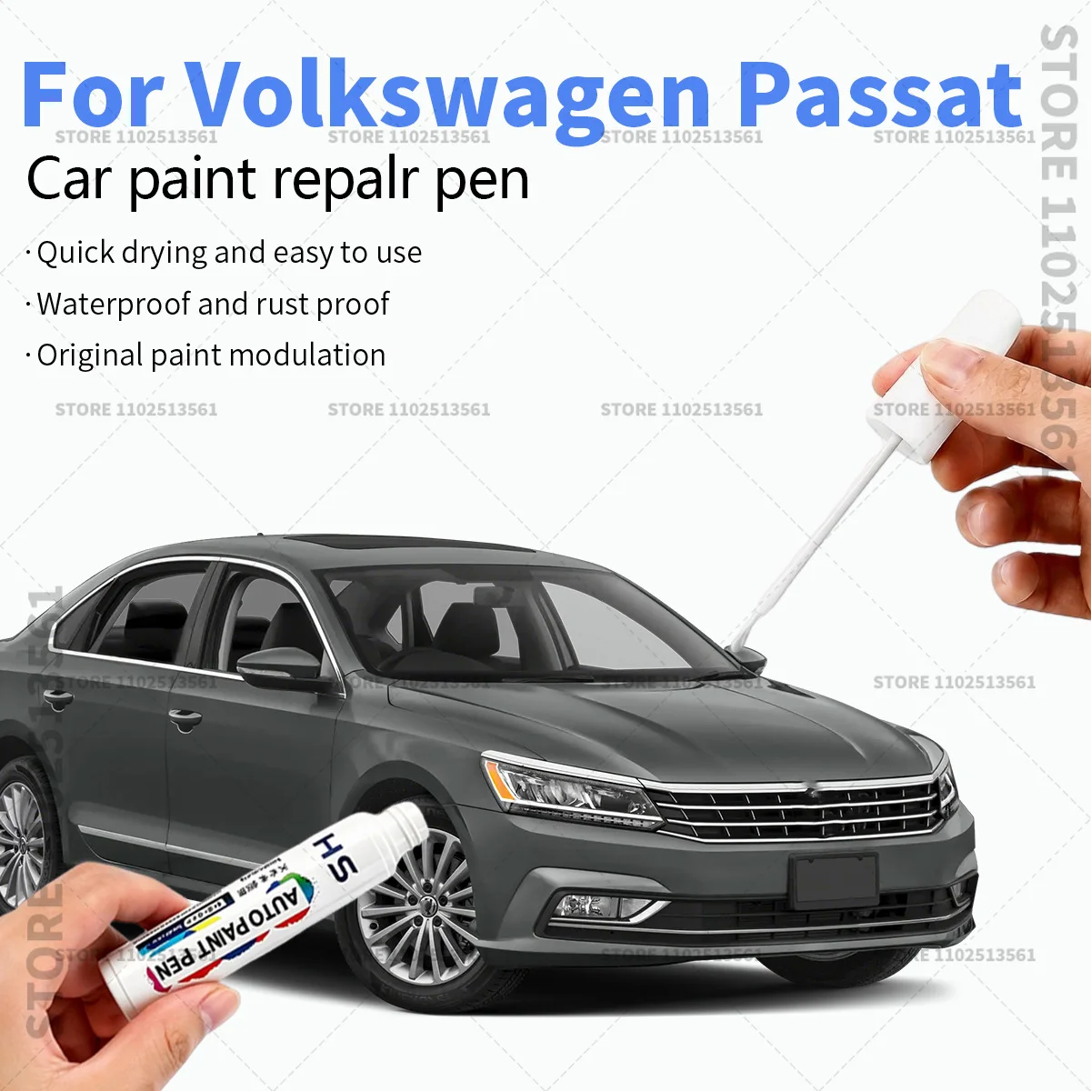 For 1973-2025 Volkswagen Passat Professional Car Touch Up Paint Pen Scratch Repair Paint Brush for Automotive Paint Restoration