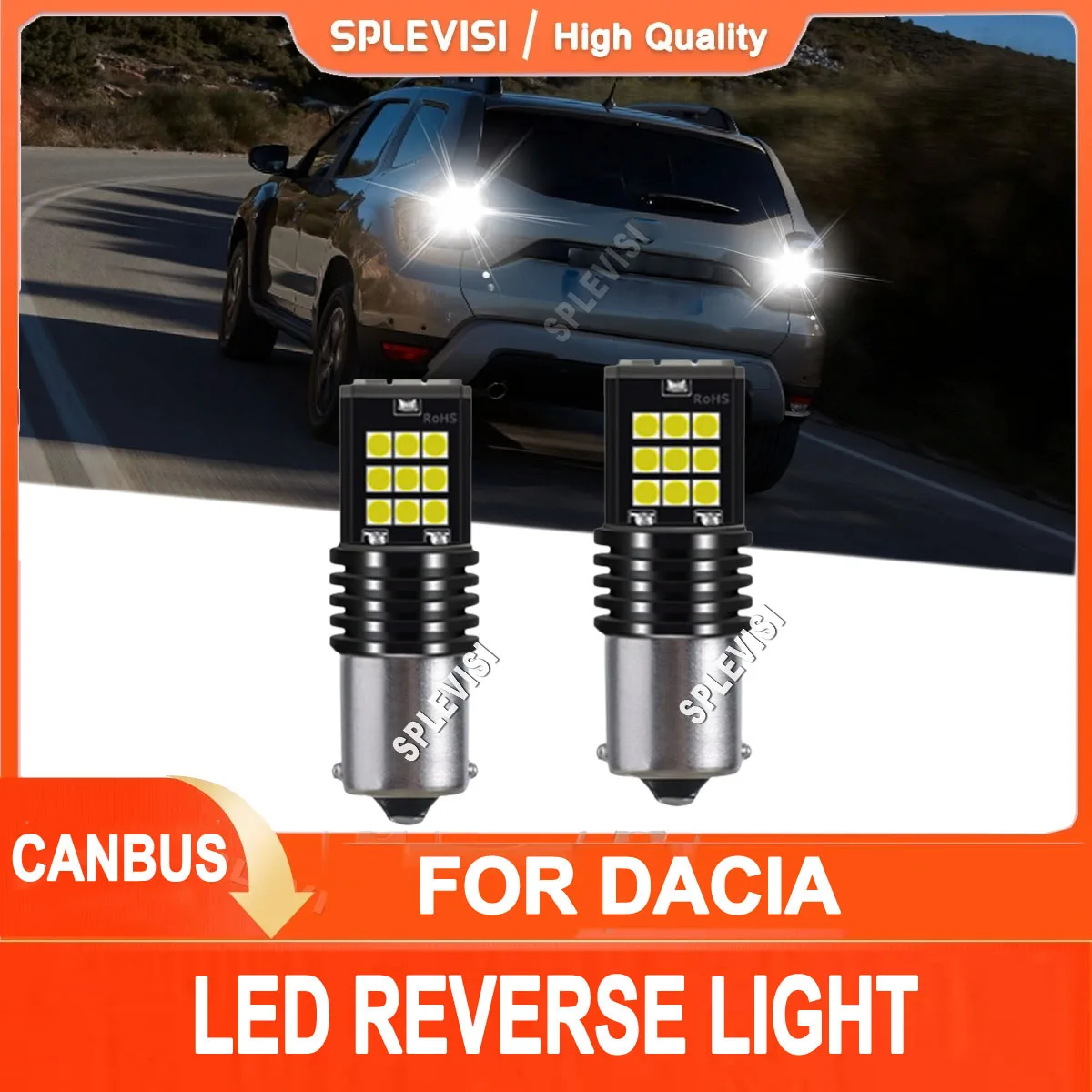 

2x 1156 6000K White LED Back Up Reverse Lights Replace Set For Dacia Dokker Duster Lodgy Logan Sandero