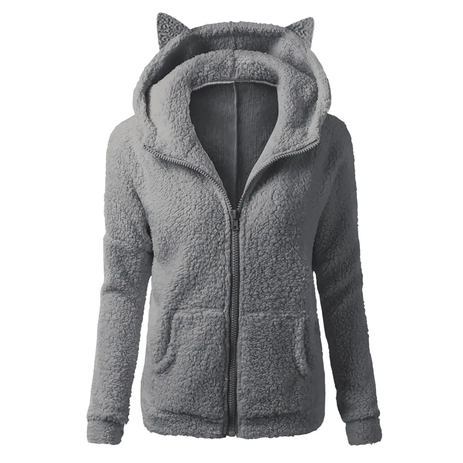 Autumn Winter Warm Jacket Women hoodie Hooded 2025 Casual Female Hoodies Sweatershirt Zipper Coat Solid Soft Fleece Women Coat