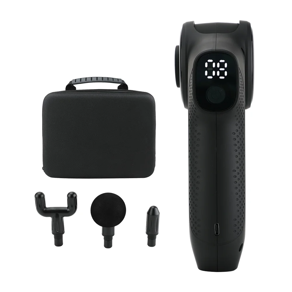 

Deep Tissue Massage Gun, 9 Speeds Heat and Cold Massager, 1800mAh Rechargeable Muscle Massager with 4 Foam Heads for Recovery