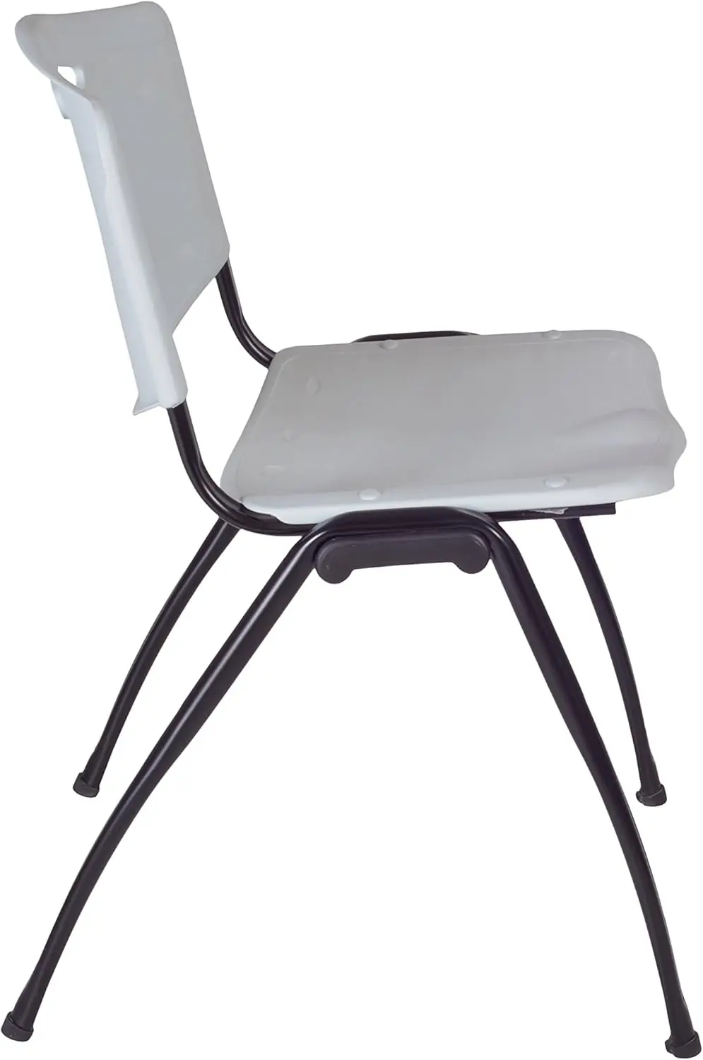 Cain 30"" Square Breakroom Table- Cherry & 4 'M' Stack Chairs- Grey