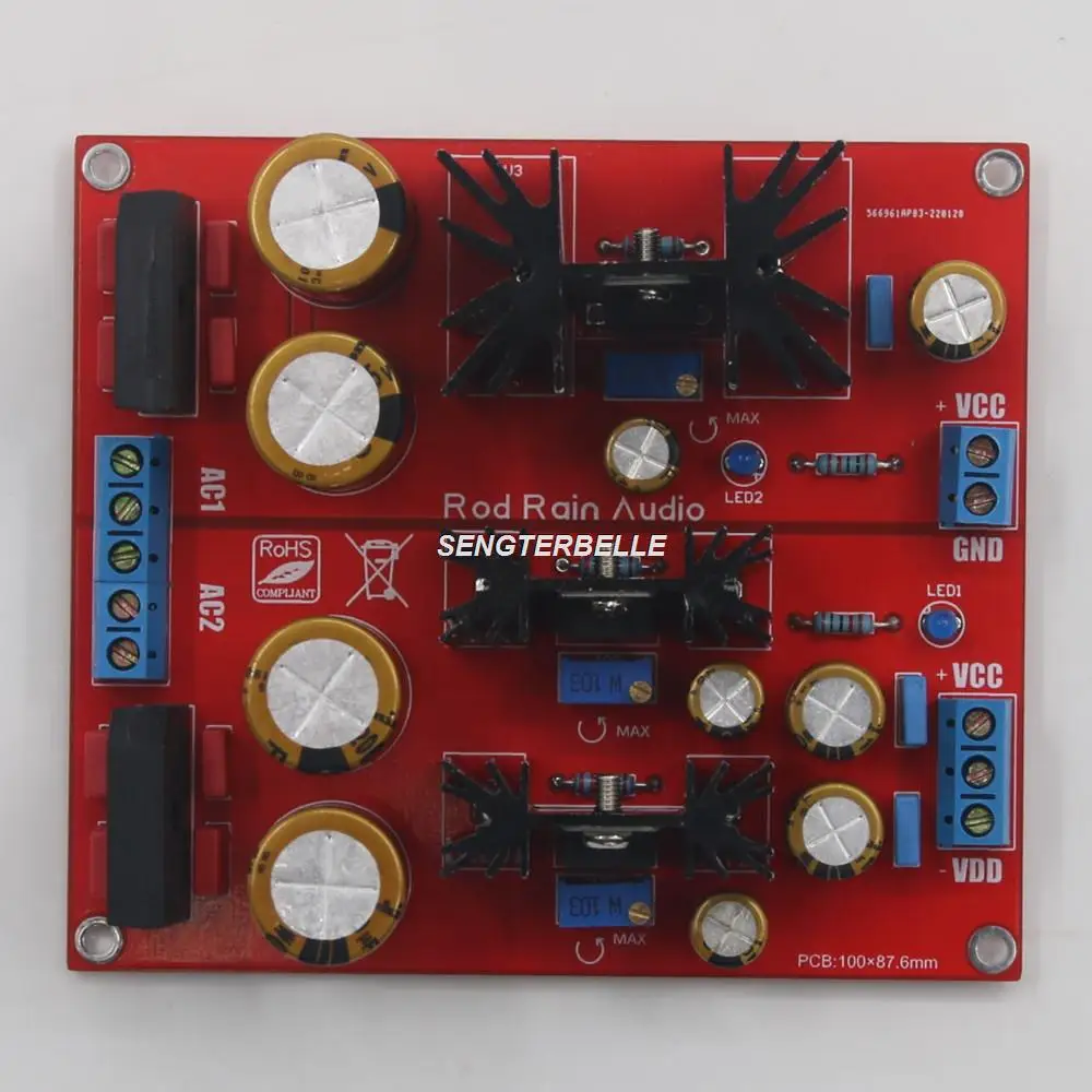 Собранный регулятор напряжения LM317 LM337 с двойным + одновыходом, плата питания