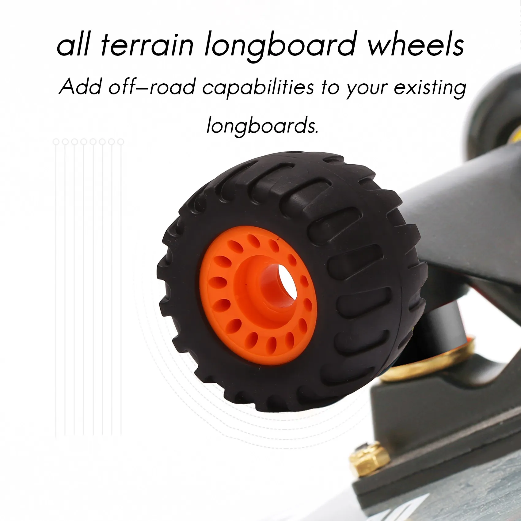 All Terrain Off Road Skateboard Longboard Wheels (Set of 4 Contains Bearing Sleeve)