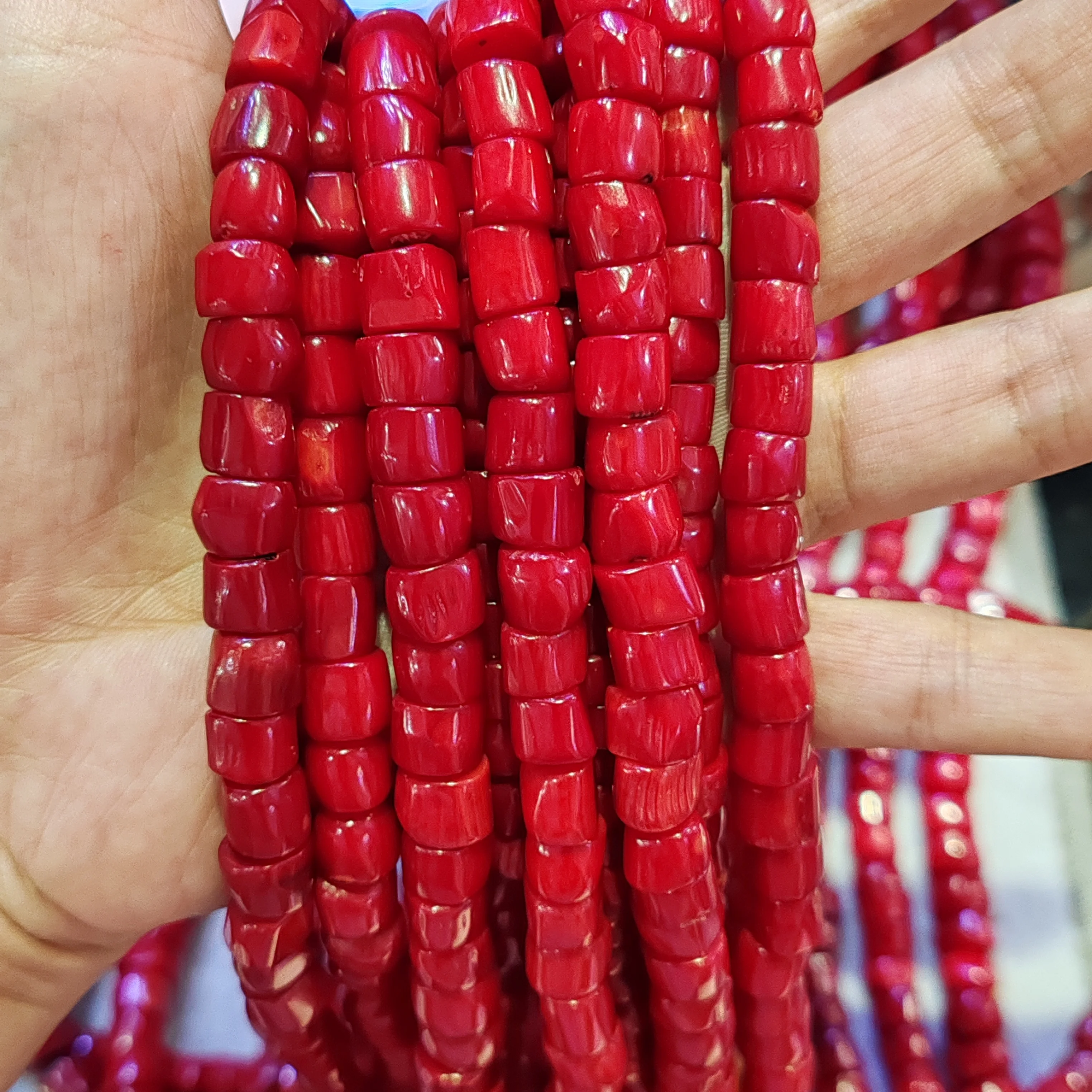 1.8kg/lot natural red round flakes of sea bamboo coral beads Spaced beads wholesale DIY jewelry Hand strings necklace earring