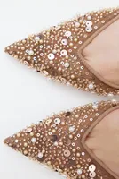 Luxury Designer Bling String Bead Mesh High Heels Women Sexy Pointy Toe Breathable Heeled Sandals Elegant Slingbacks Women Pumps - Image 6