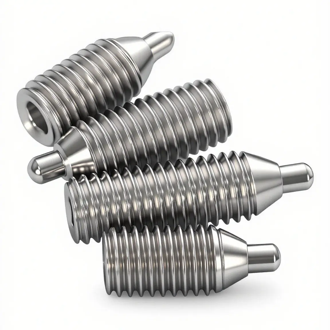 2Pcs M3 M4 M5 M6 M8 M10 304 Stianless Steel Spring Plungers With Round-ended Pin Hex Socket Screw With Spring Pins