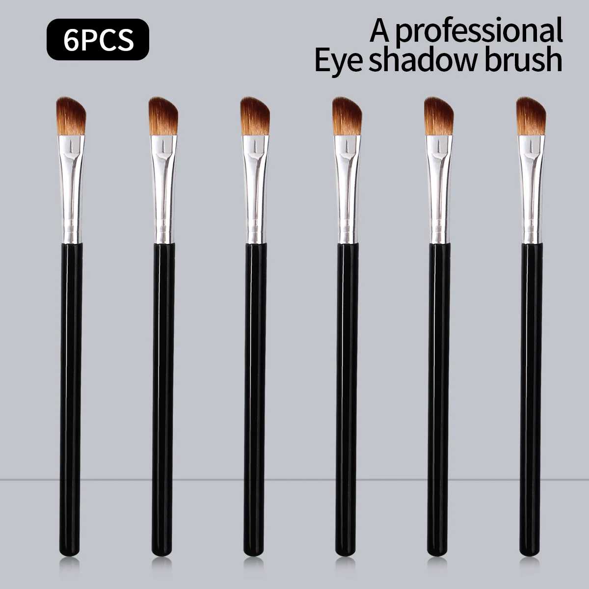 6 uds. Brocha de maquillaje en ángulo suave, brocha para sombra de ojos, brocha para cejas y brocha para difuminar son herramientas multifuncionales para maquillaje de ojos