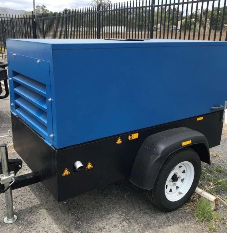 Customized Screw Type Single Stage Oil Cooling Lubricated 8bar Diesel Engine 5m³/min Portable Air Compressor Pump Sandblasting