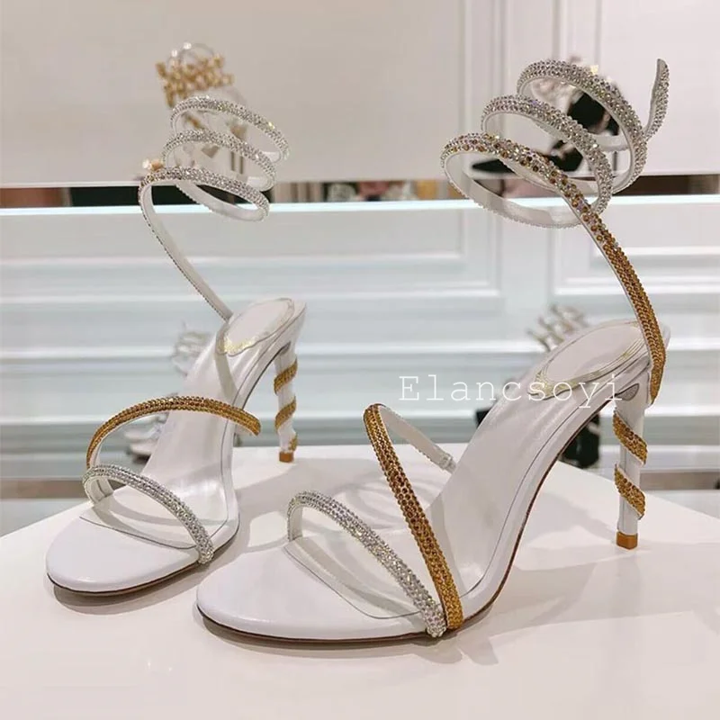 Summer Women's Gladiator Elastic Band Fashion Sandals Genuine Leather Open Toe Solid Color Sandalias Sexy Party Dress Shoes