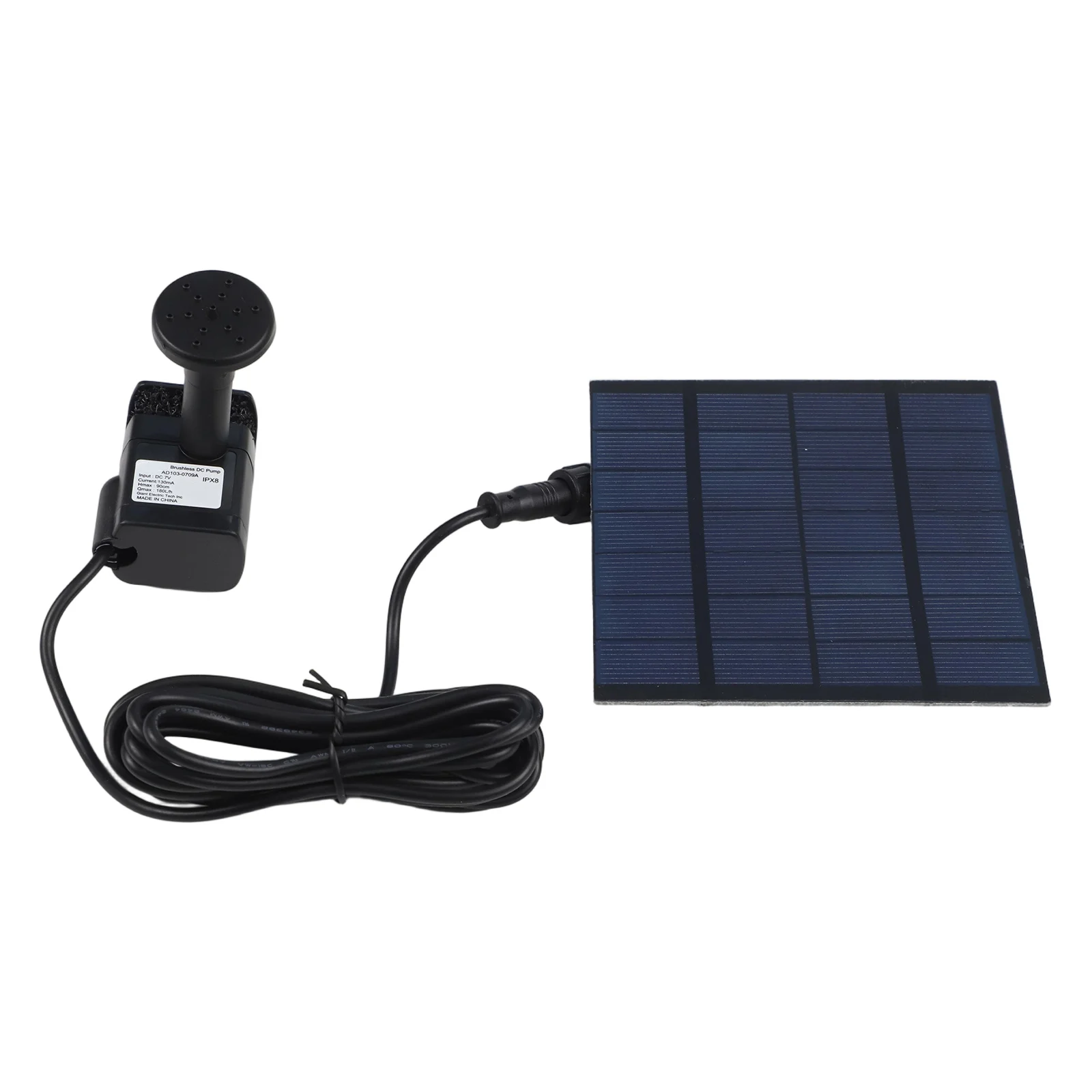 Solar Powered Outdoor Fountain Pump with 4 Nozzles for Garden Decor Water Pump for Bird Baths Fish Tanks and Small Ponds