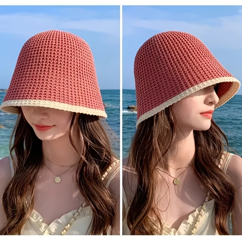 1 PC 2026 new outdoor leisure hat, lace bucket shape, suitable for outdoor travel in summer