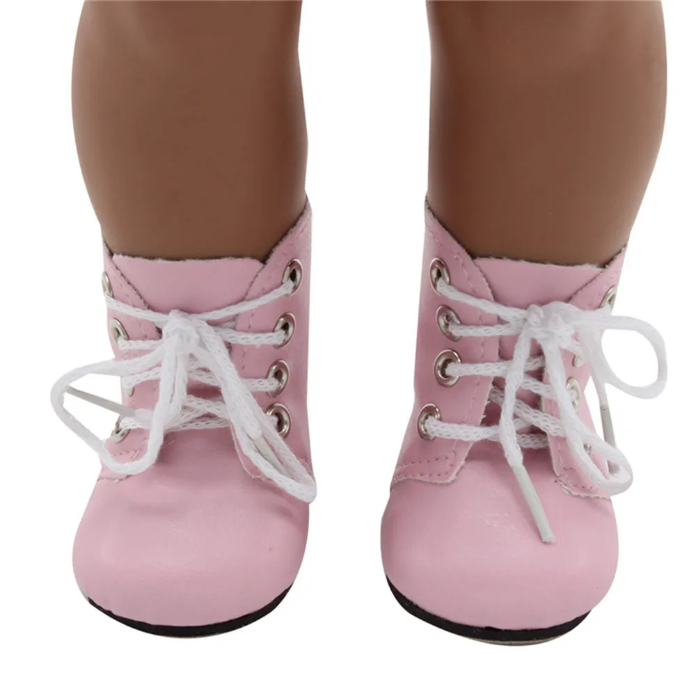 7CM Doll Boots Handmade Doll Mini PU Shoes Fit for 18 Inch American&43CM Height Doll Accessories for Generation Girl`s Toy