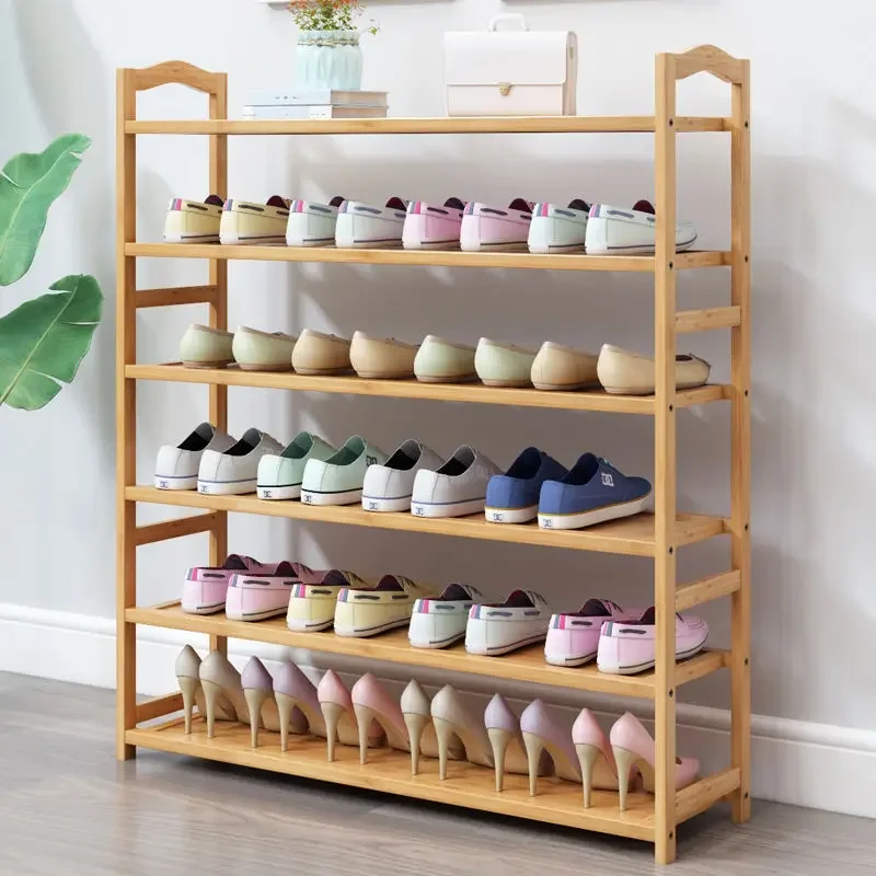 

Bamboo Shoe Rack Multifuncional Shelf for Kitchen Home Organizer Moistureproof Book Shelf Shoerack