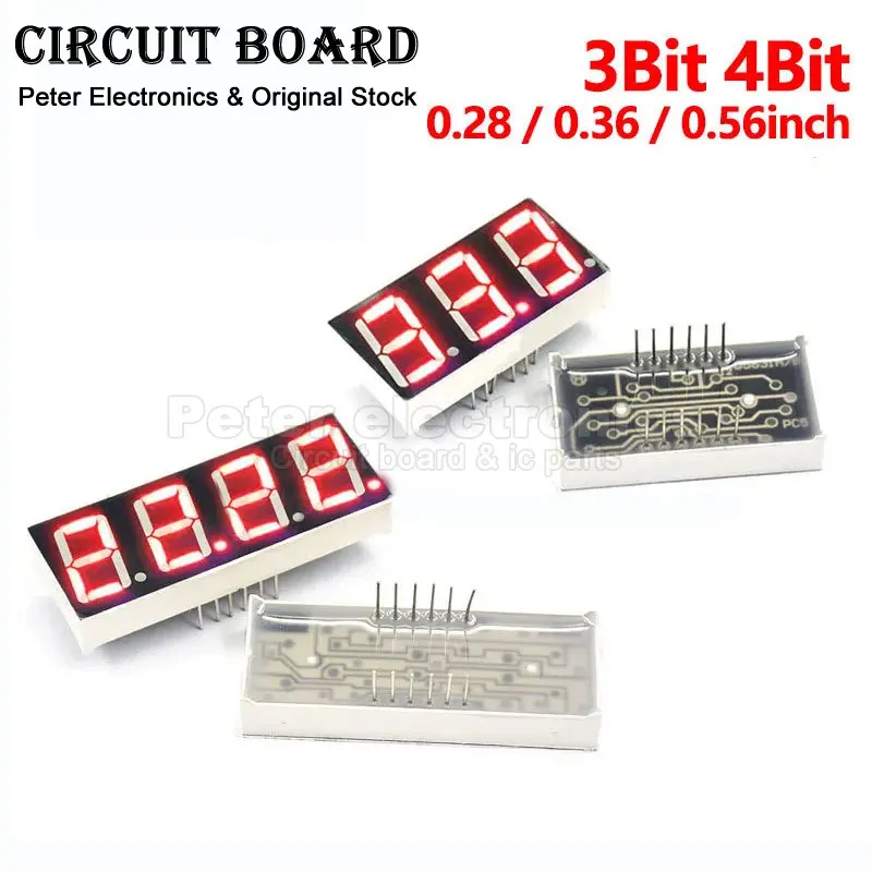 10pcs Red LED Digits Display 0.28inch 0.36inch 0.56inch 3bit 4Bit Cathode Anode 8 Figure Display Light