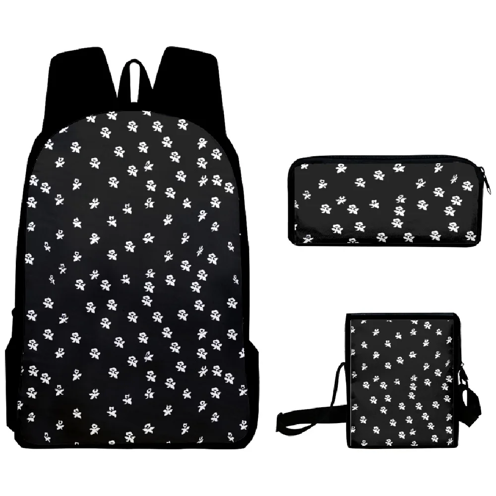 3PC/set Wednesday Addams Backpack Nevermore Academy Primary Middle School Students Boys Girls Schoolbag Cartoon Bag Mochila