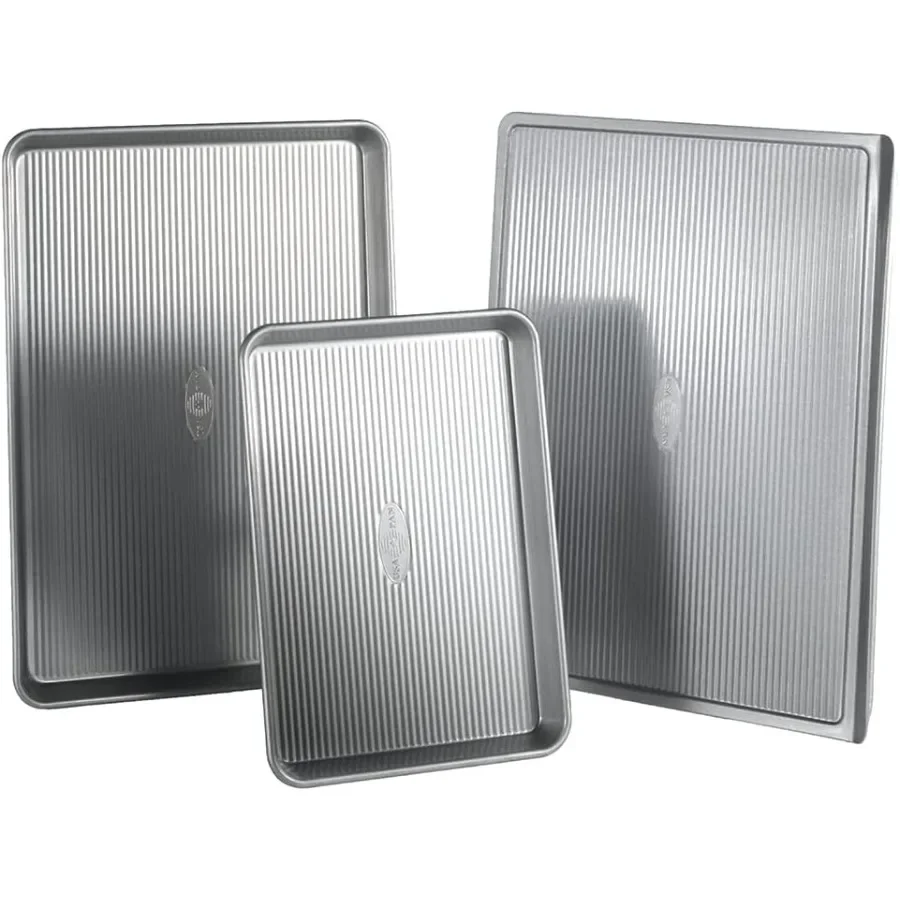 

Набор форм для выпечки из 3 предметов, устойчивый к деформации, с антипригарным покрытием из алюминизированной стали