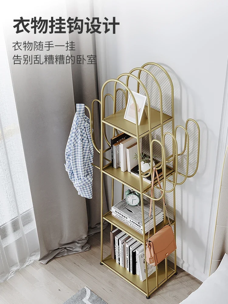 Nordic Cactus Bookcase Living Room Bedroom Storage Shelf Floor to Floor Multistory Children Storage Shelf Bedside Bookcase Small