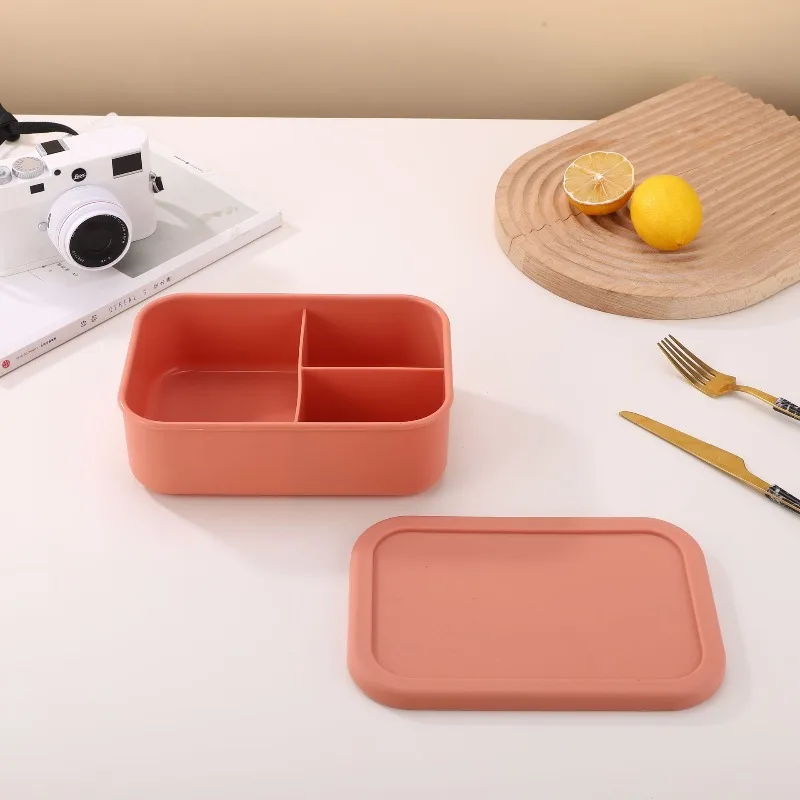 Food grade silicone lunch box, kitchen portable lunch box square silicone bowl 6