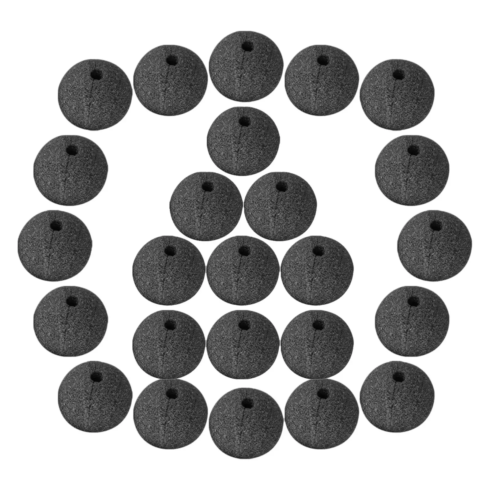 25Pcs Clown Noses, Black Costume Accessories Fancy Dress Elk Noses Sponge Balls for Carnival Halloween Performance