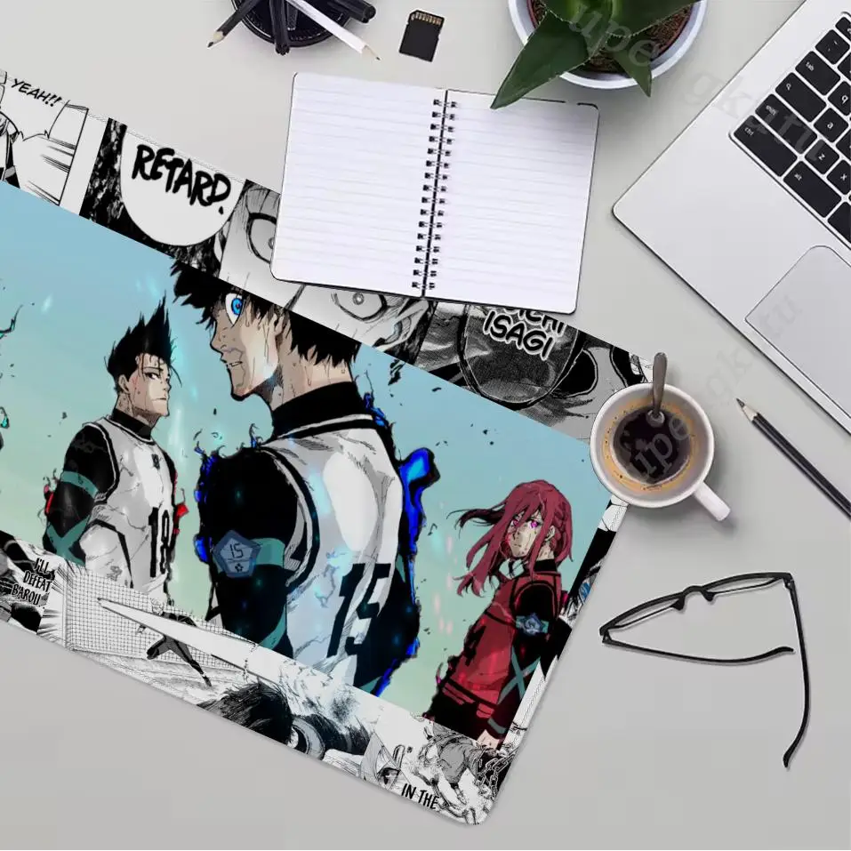 B_Blue L_Locks Mouse Pad Desk Pad Mouse Mat Game XXL 900x400 Mouse pad Anti-Slip Rubber Base Extended Keyboard Pad