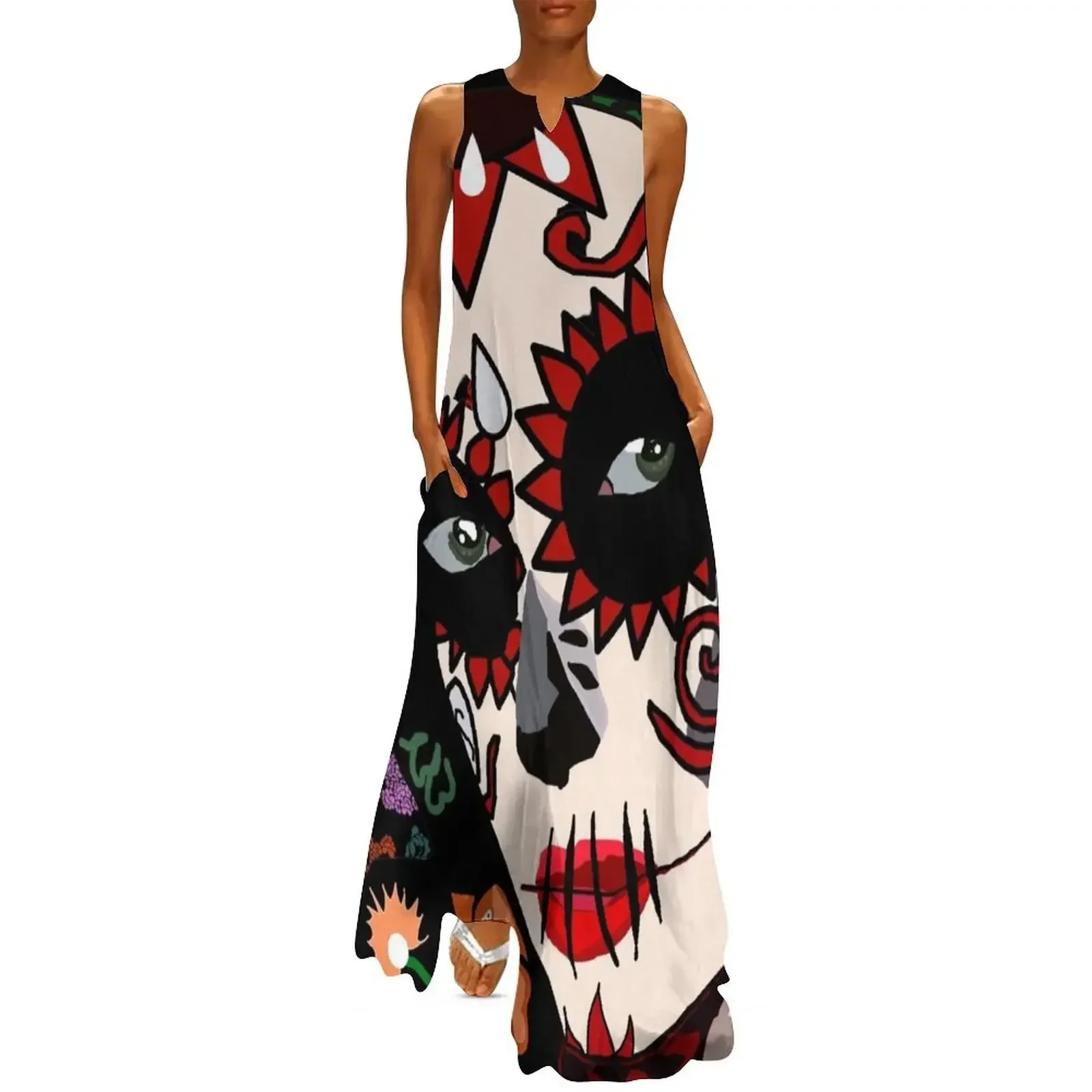 

La Catrina, makeup portrait, Day of the Dead Long Dress evening dresses luxury 2025 Women's skirt dresses summer Dress