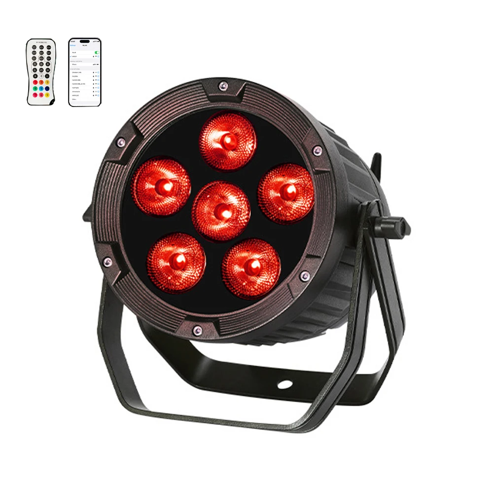 

Battery Outdoor Par Can IP65 Waterproof 6X10W LED Par Lights RGBW Colors APP Control Wireless DMX Stage Uplighting for Party DJ