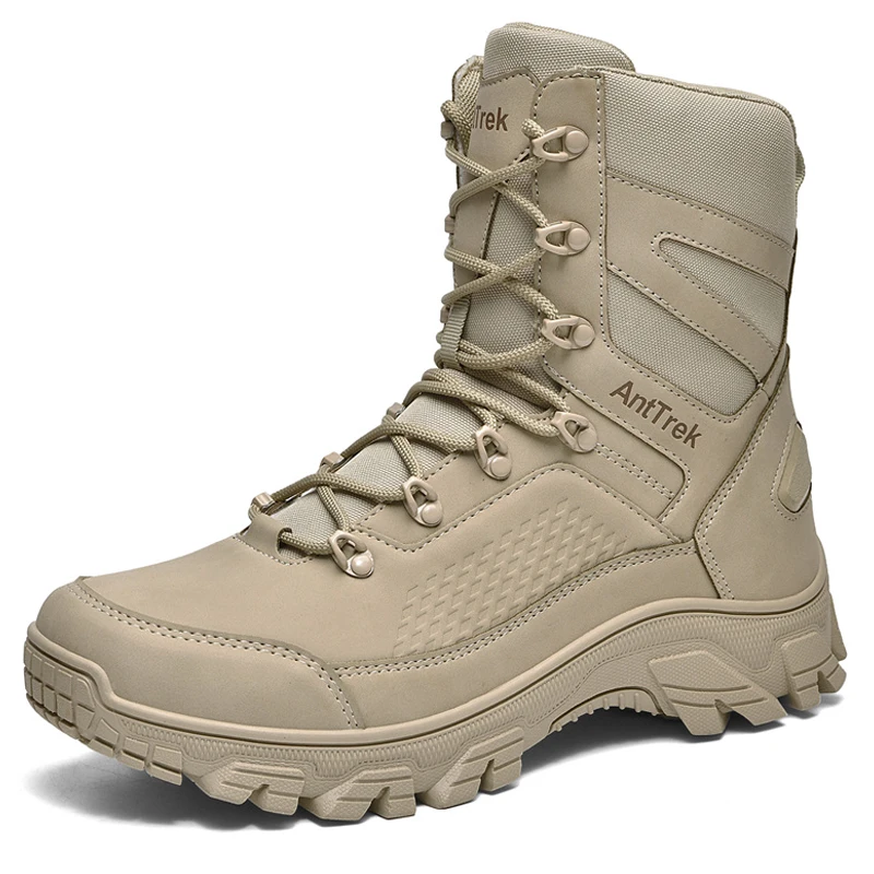 

Мужские высокие ботинки, уличные нескользящие походные ботинки, мужские ботильоны в пустыне на шнуровке, армейские ботинки в стиле милитари, Botas Para Hombre