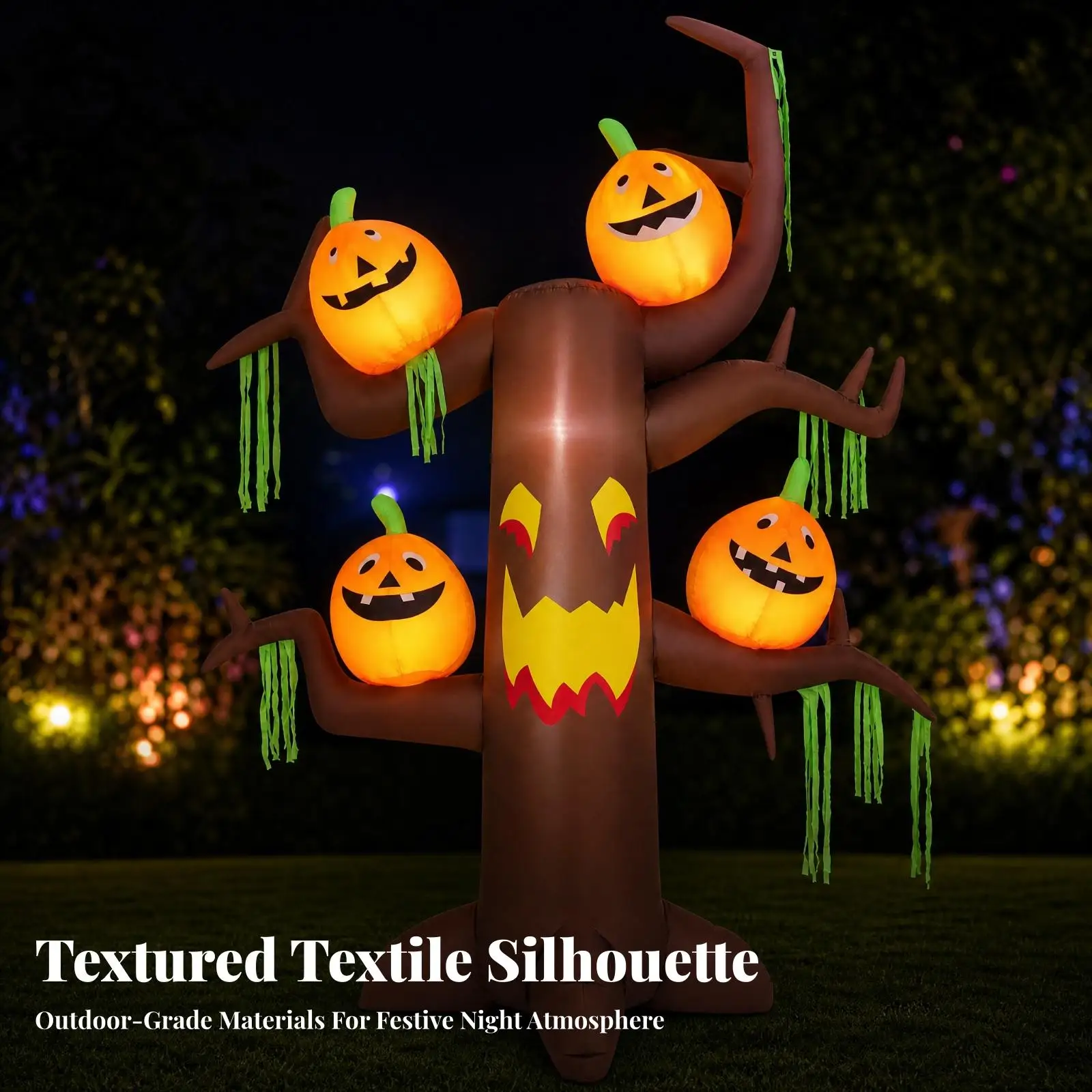 Lighted Halloween Inflatable Pumpkin Tree for Outdoor Yard Decor Party Supplies and Home Accents