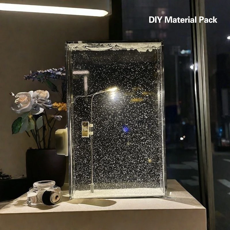 Scena di neve fatta a mano Luce notturna Kit di illuminazione natalizia Luce notturna innevata Giocattoli Decor per bambini Adulti Invio di amici e amanti