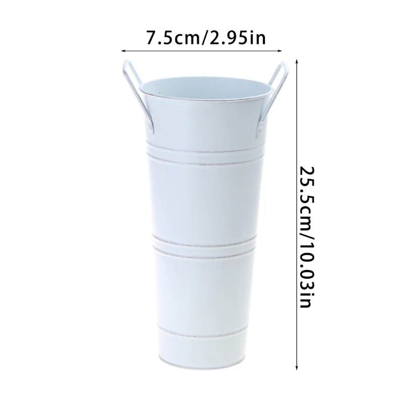 Blumenaufbewahrungseimer aus Metall, Blumenständer, Halter, dekorative Vase, Blumentopfregal für Zuhause, Wohnzimmer, Büro,
