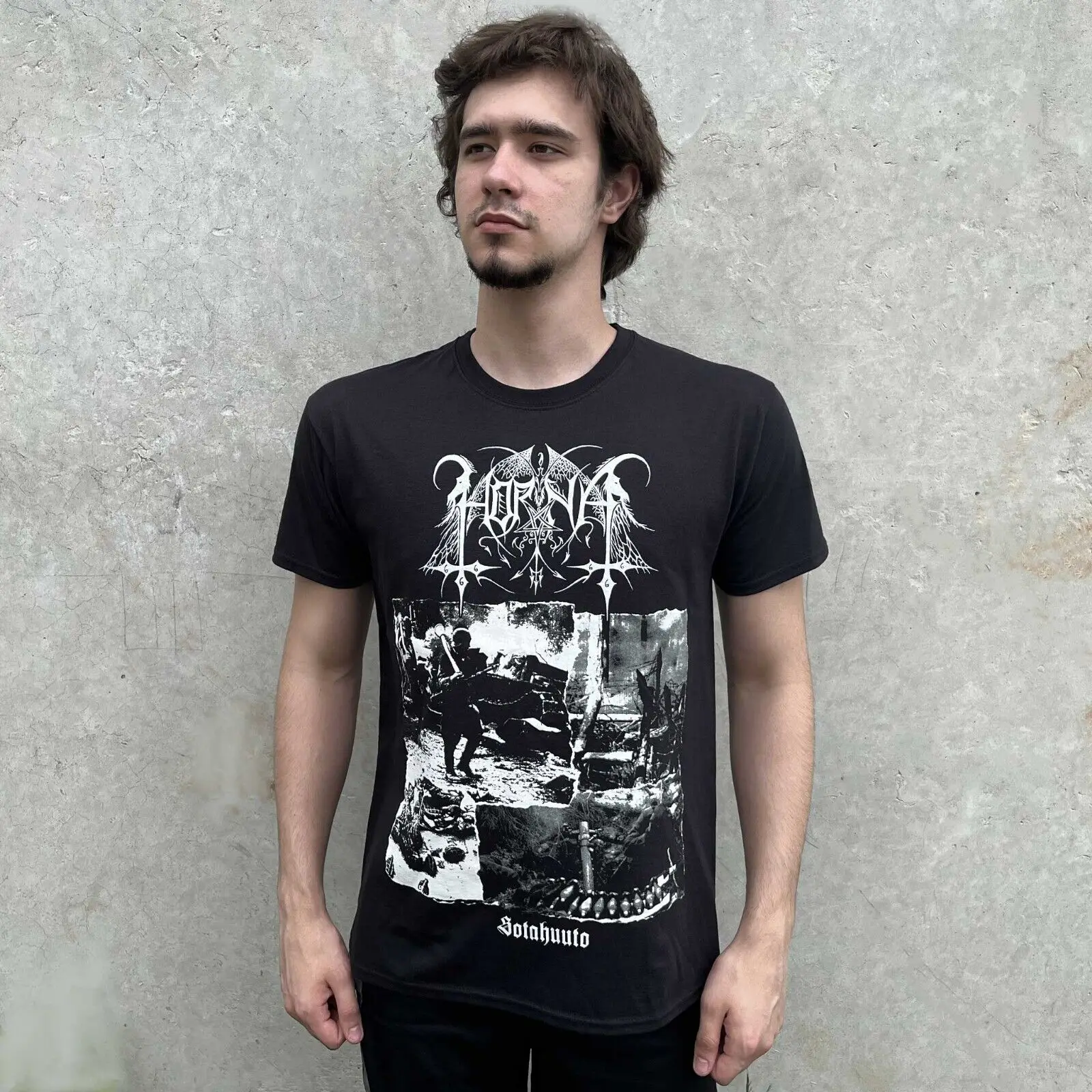 Черная футболка Horna - Sotahuuto (FOTL) TS