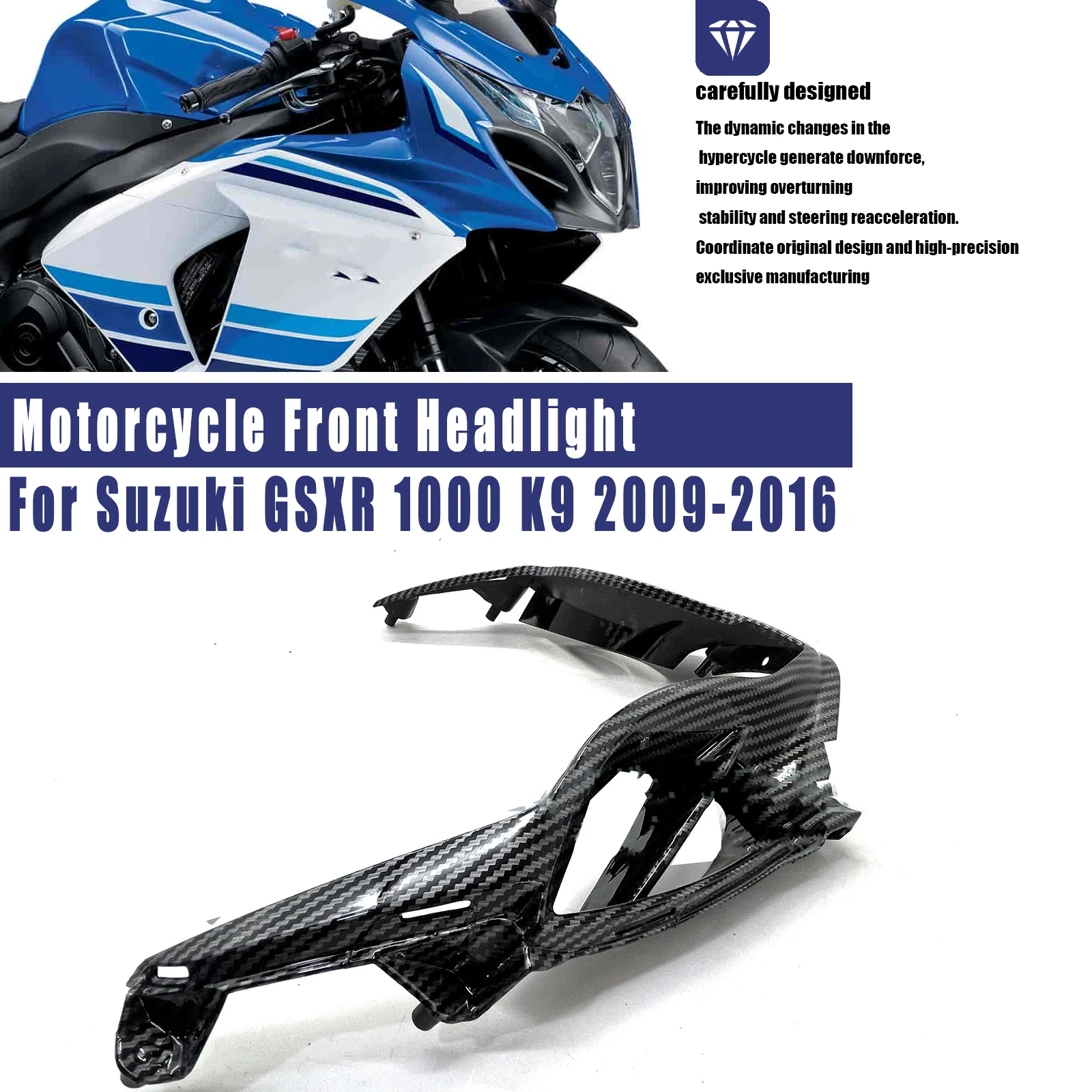 motorcycle-front-headlight-nose-frame-cowling-cover-fairing-kit-abs-carbon-fiber-for-suzuki-gsxr-1000-k9-2009-2016