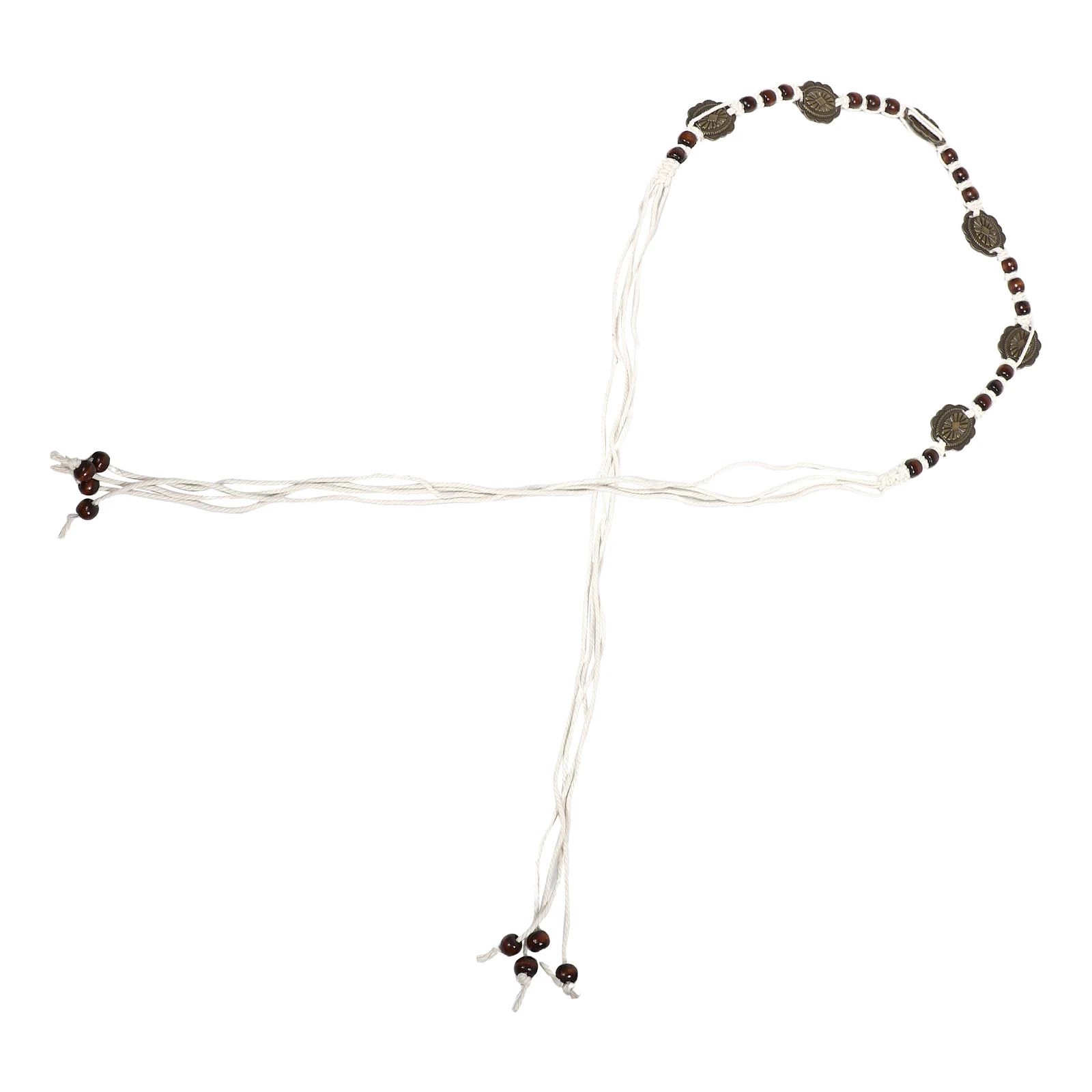 Boho Belt Adjustable Rope Waist Style for Outfits Braid Dresses Braided Beaded Skirts