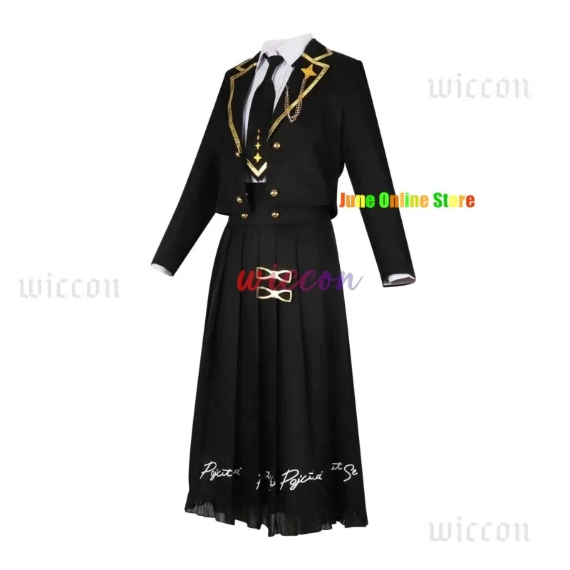 

asdh8@New Shinonome Ena Cosplay Anime Project PJSK Sekai March Enanan Costume Black Uniform Suit Skirt Party Play Outfit for Wom