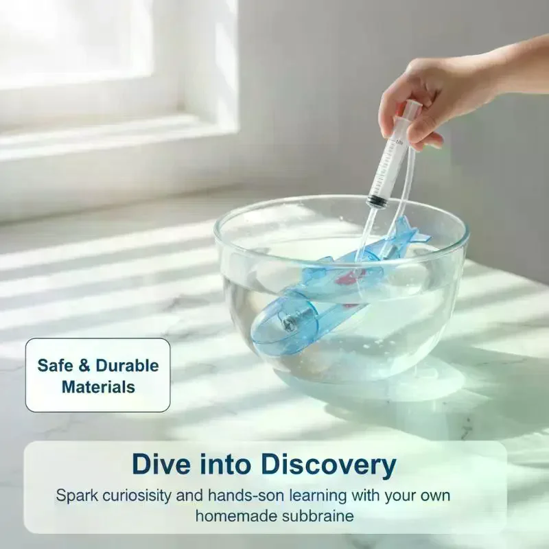 DIY Handmade Assemble Transparent Safe Educational Submarine Model Buoyancy Science Experiment Kids Toys For Children
