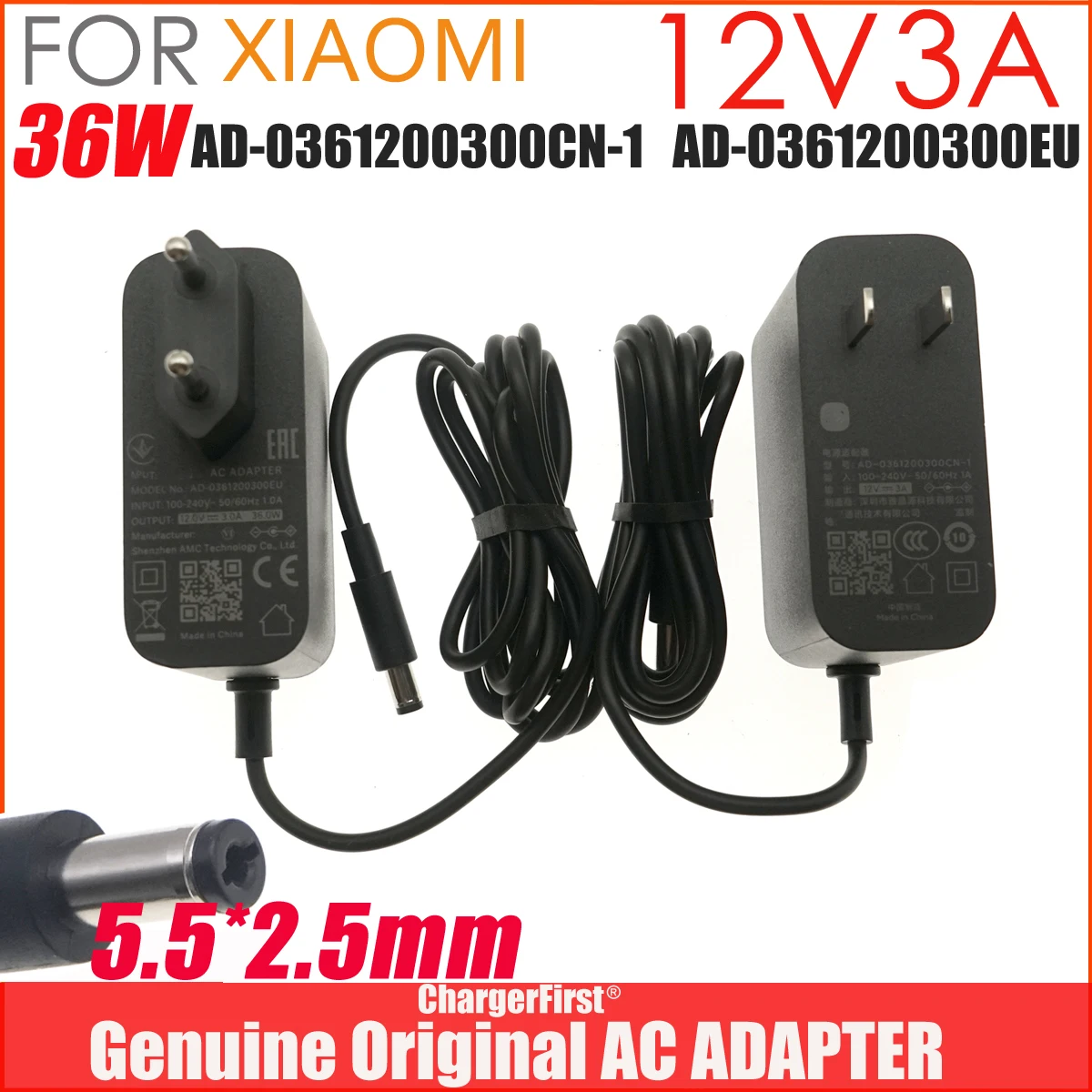 Original AD-0361200300EU 12V 3A For Xiaomi Redmi monitor 23.8 24.5 inch AC adapter power Supply AD-0361200300CN-1 RMMNT27NQS