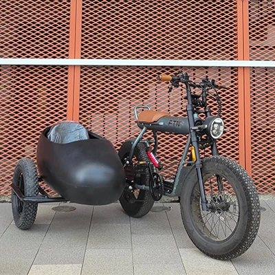 Ebike Sidecar Cheap Electric Tricycle Bike with Long Range Distance Sidecar for Sale motorcycle for adults sidecar kit