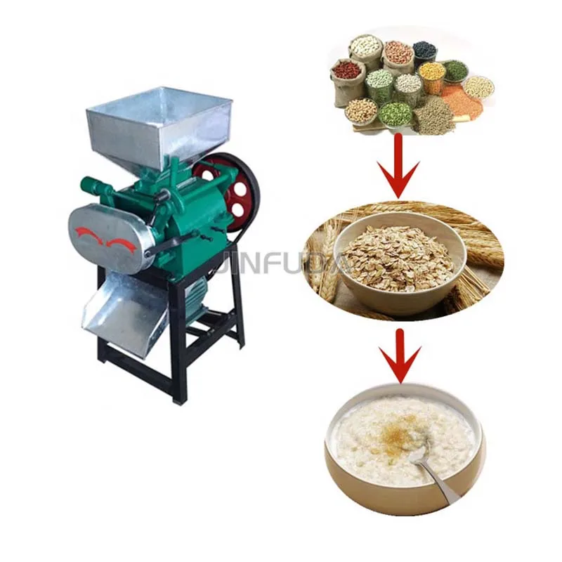 Professional barley pressing machine wheat corn grains flakes making machine cereal flattening machine