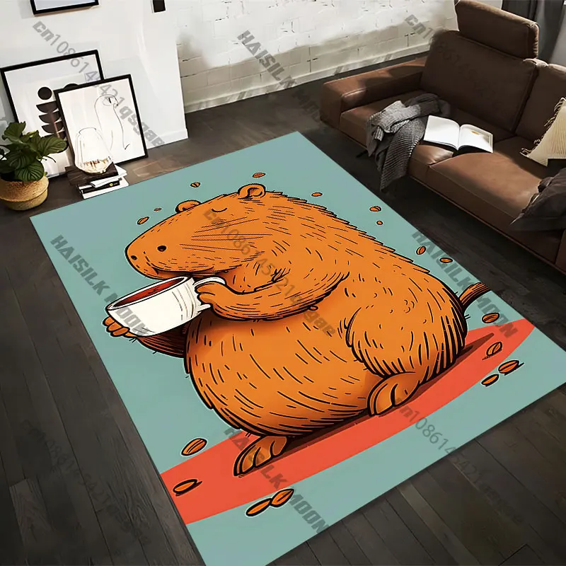 

21 Sizes Relaxing animal enjoying coffee Printed Area Rugs for Adult Yoga Mats Living Room Decor Personalized Doormat