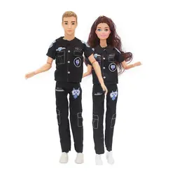 Kawaii öğeleri moda Dolly kıyafet giyim çocuk oyuncakları sevgilisi giysi polis üniforma bebek aksesuarları için Barbie DIY Chidlren kız oyunu
